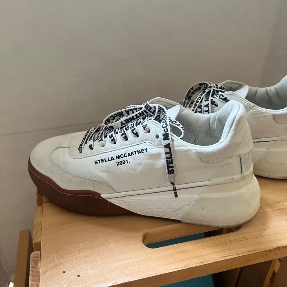 Stella McCartney Size 7 White Loop 2001 Low Top Lace Up Chunky Sole Sneakers - Picture 9 of 16